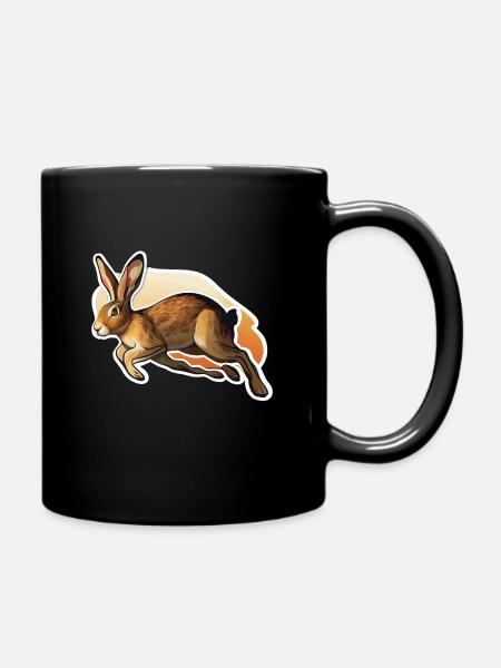 Springender Hase 1 - Tasse einfarbig - Schwarz