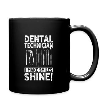 Tolles Zahntechniker Geschenk - Tasse einfarbig - Schwarz - Rechts