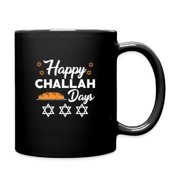 Happy Challah Days Geschenk - Tasse einfarbig - Schwarz - Rechts