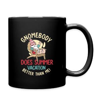 Drôle de gnome vacances d’été - Mug uni - noir - Droite