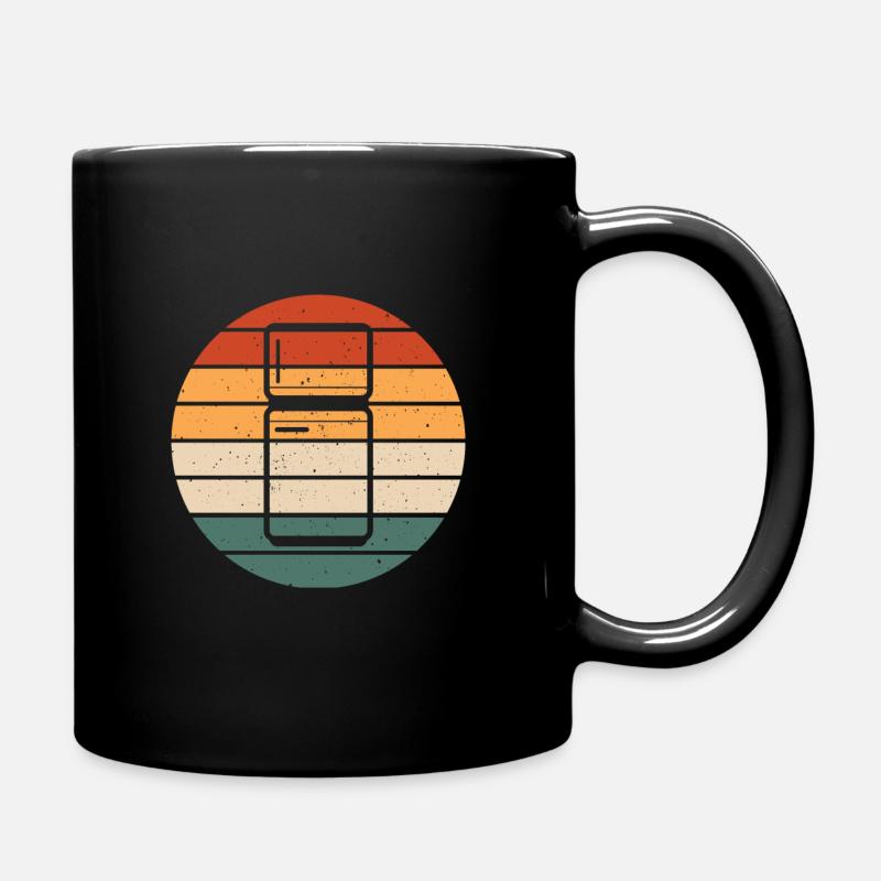 Retro Kühlschrank Design - Tasse einfarbig - Schwarz