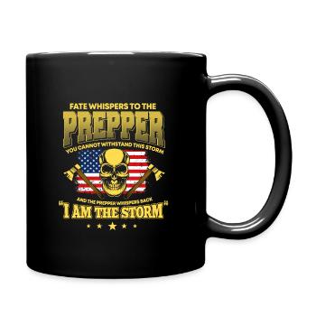 Amerikanisches Prepper Outfit Amerika - Tasse einfarbig - Schwarz - Rechts