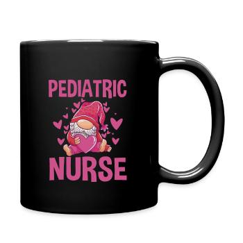 Kinderkrankenschwester Gnom - Tasse einfarbig - Schwarz - Rechts