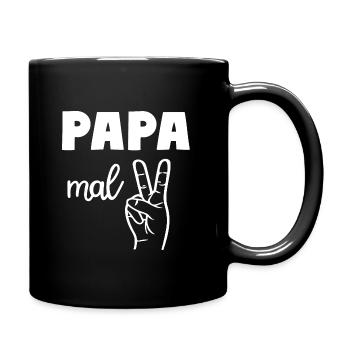 Papa mal Zwei Dad of 2 - Tasse einfarbig - Schwarz - Rechts