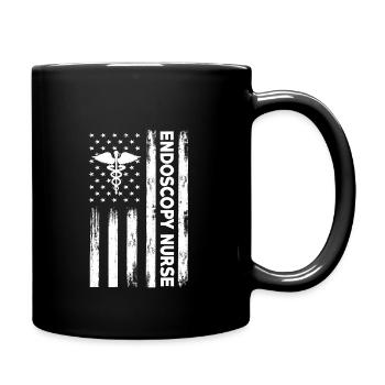 USA Flag Endoscopy Nurse America - Full Colour Mug - black - Right
