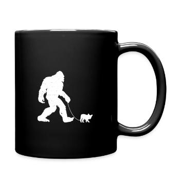 Bigfoot and French Bulldog Gassi - Full Colour Mug - black - Right