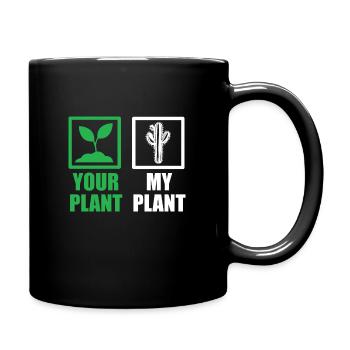 Amoureux des cactus - Mug uni - noir - Droite