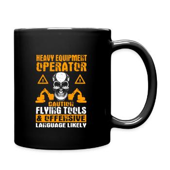 Excavator driver - Full Colour Mug - black - Right