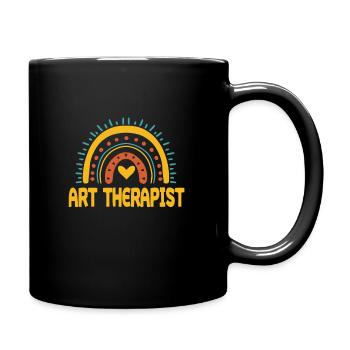 Art Therapist Rainbow Design - Full Colour Mug - black - Right