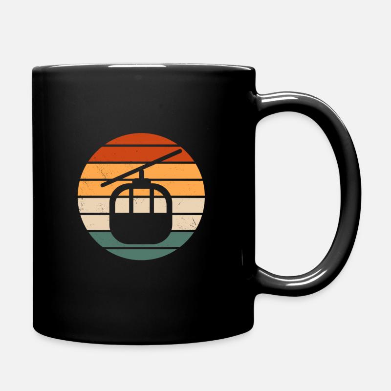Retro Skilift Gondel Outfit - Tasse einfarbig - Schwarz