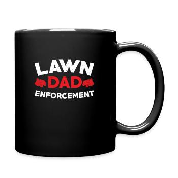 Lawn Enforcement Dad Father's Day - Full Colour Mug - black - Right