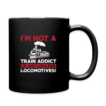 Lustiges Lokomotive Liebhaber Kostüm - Tasse einfarbig - Schwarz - Rechts