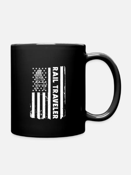 USA Bahnreisende Outfit Züge Amerika - Tasse einfarbig - Schwarz