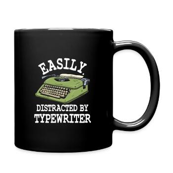 Leicht Von Schreibmaschinen Abgelenkt - Tasse einfarbig - Schwarz - Rechts