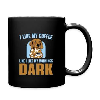 Lustiger Kaffee Trinkender Hundeliebhaber - Tasse einfarbig - Schwarz - Rechts