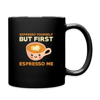 Lustiges Espresso Liebhaber Kostüm - Tasse einfarbig - Schwarz - Rechts