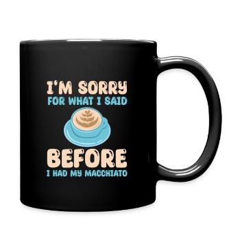 Café italien Macchiato Design - Mug uni - noir - Droite