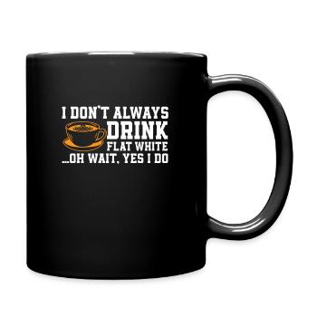 Funny Flat White Coffee Lover Design - Full Colour Mug - black - Right