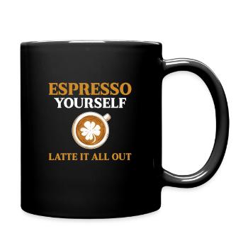 Jeu de mots Funny Coffee Latte Espresso - Mug uni - noir - Droite