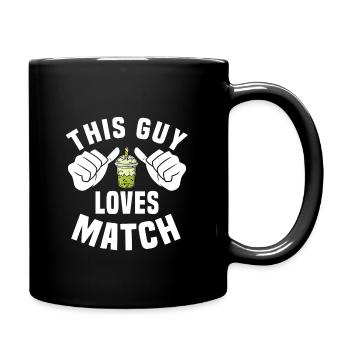 This guy loves matcha - Full Colour Mug - black - Right