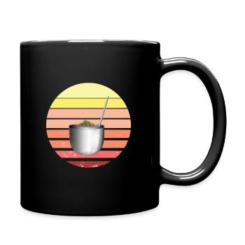 Retro Bombilla and Gourd Yerba Mate Tea - Full Colour Mug - black - Right