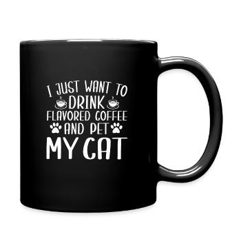 Funny flavored coffee and cat lovers - Full Colour Mug - black - Right