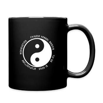Traditionelle Chinesische Medizin Yin Yang - Tasse einfarbig - Schwarz - Rechts