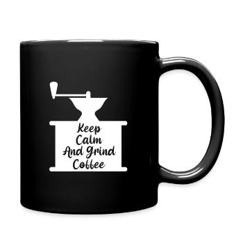 Lustige Manuelle Kaffeemühle Kaffeebohnen - Tasse einfarbig - Schwarz - Rechts