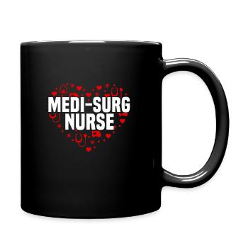 Medical-surgical nurse heart - Full Colour Mug - black - Right