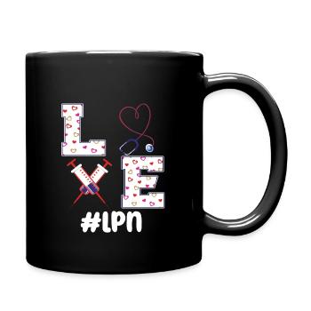 LPN Lizenzierte Praktische Krankenpflegerin - Tasse einfarbig - Schwarz - Rechts