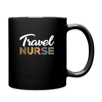 Mignon voyage infirmière imprimé léopard - Mug uni - noir - Droite