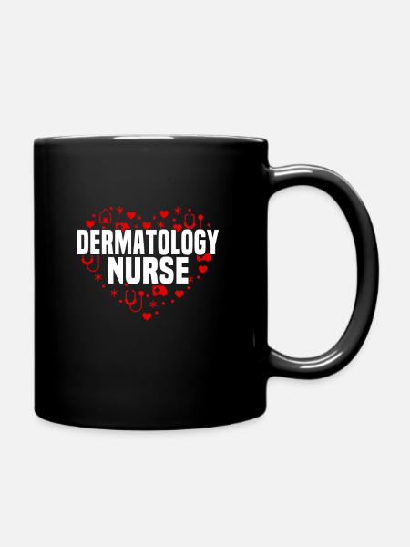 Dermatologie Krankenschwester Herz Design - Tasse einfarbig - Schwarz