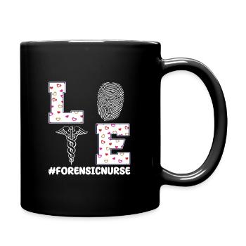Forensische Krankenschwester Valentinstag - Tasse einfarbig - Schwarz - Rechts