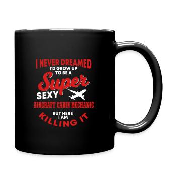 Funny Airplane Cabin Mechanic - Full Colour Mug - black - Right