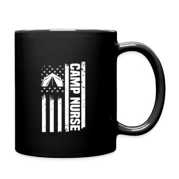 Camp Nurse USA Flag America - Full Colour Mug - black - Right