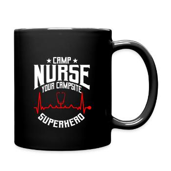 Camping Nurse Superhero - Full Colour Mug - black - Right
