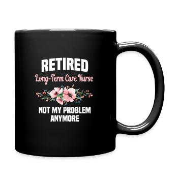 Retired long-term caregiver - Full Colour Mug - black - Right