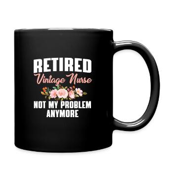 Vintage retired nurse - Full Colour Mug - black - Right