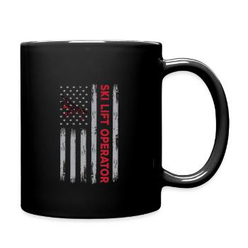 USA Flag Ski Lift Operator America - Mug uni - noir - Droite