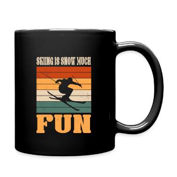 Skiing is snow is a lot of fun - Full Colour Mug - black - Right