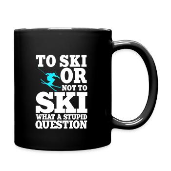 Funny Ski Saying Gift - Full Colour Mug - black - Right