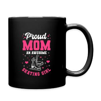 Proud Mother Ice Skating Girl - Full Colour Mug - black - Right
