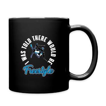 Funny freestyle ski design - Full Colour Mug - black - Right