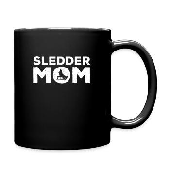 Lustige Schlittenfahrerin Mama Outfit Frauen - Tasse einfarbig - Schwarz - Rechts