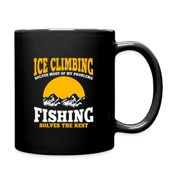 Les amateurs d’escalade sur glace et de pêche - Mug uni - noir - Droite