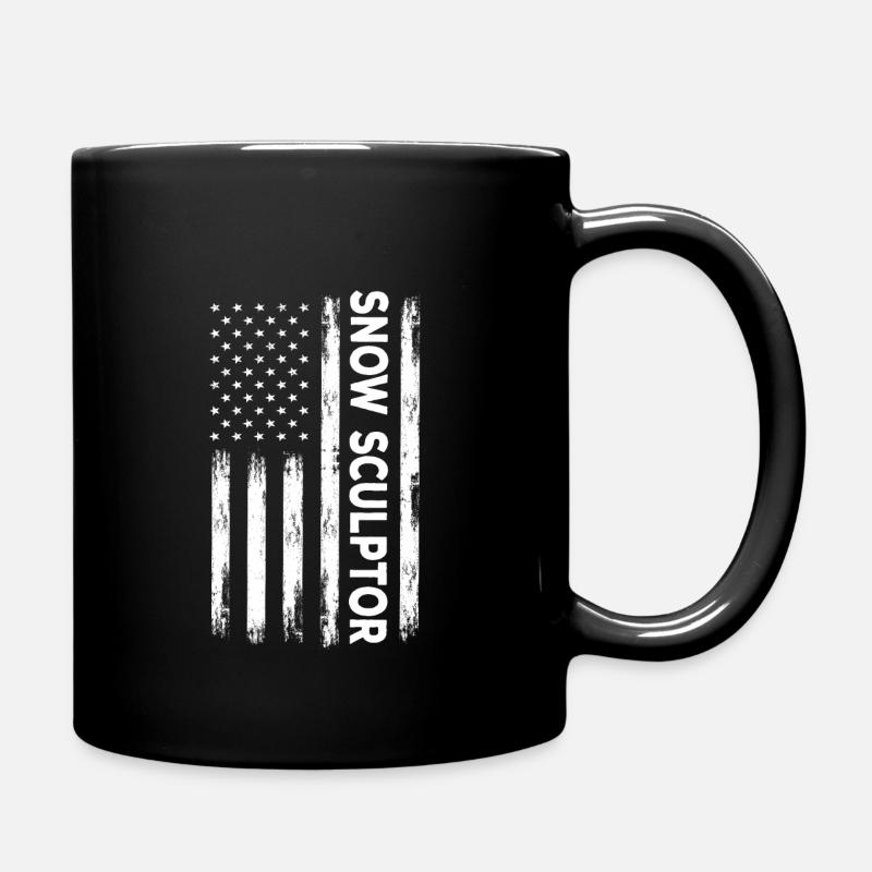 USA FlagSnow Sculptor America - Mug uni - noir