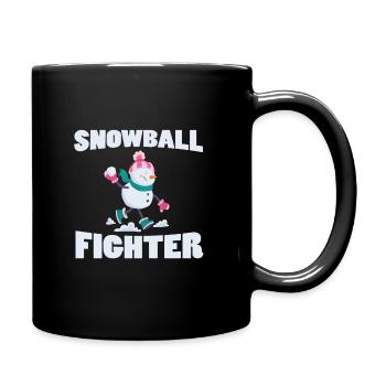 Retro Schneemann Silhouette Feiertagsdekoration - Tasse einfarbig - Schwarz - Rechts