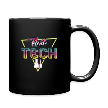 80er Jahre Nail Tech Retro Outfit Nagelstudio - Tasse einfarbig - Schwarz - Rechts