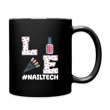 Technicienne des ongles Design de la Saint-Valentin - Mug uni - noir - Droite