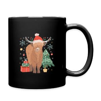 Costume de Noël de vache des Highlands écossais - Mug uni - noir - Droite